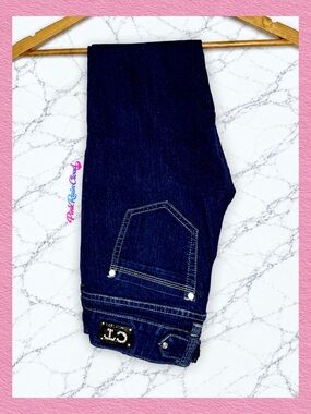 C’est Toi Y2K Dark Wash Crystal Embellished Skinny Jeans Juniors 5